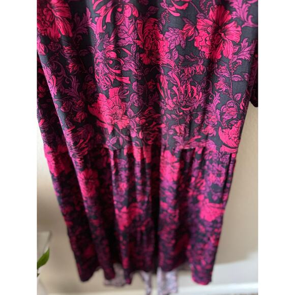 Pioneer Woman Purple Pink Floral Fall Midi Maxi Dress Boho Cottage *no belt*(M) - Picture 9 of 15